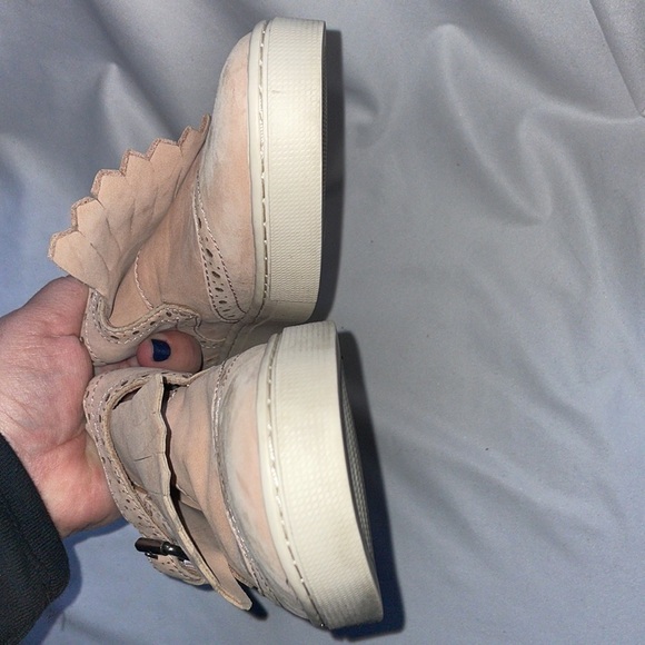 Frye Gemma Kiltie Brogue Monk Strap Sneakers Blush Pink size 7.5 - Picture 14 of 16